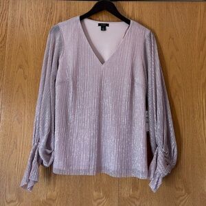 NWT: Halogen Shimmering Lavender V-Neck Blouse